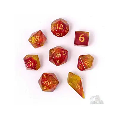 8 Piece RPG Dice Set: Phoenix Feather primary image