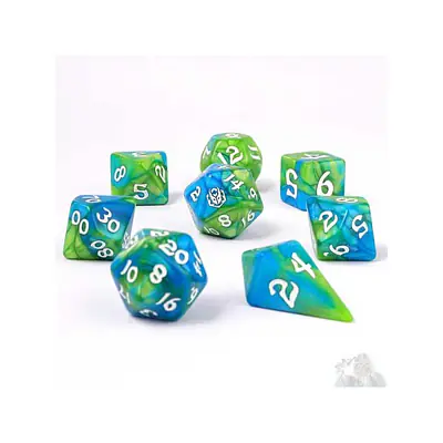 8 Piece RPG Dice Set: Verdent Stream primary image