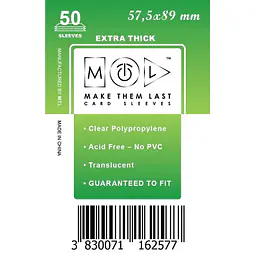 MTL OVITKI 57,5X89 MM 50PCS EXTRA THICK SLEEVES - Master