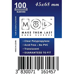 MTL 45X68 MM 100PCS SOFT CARD SLEEVES - Master