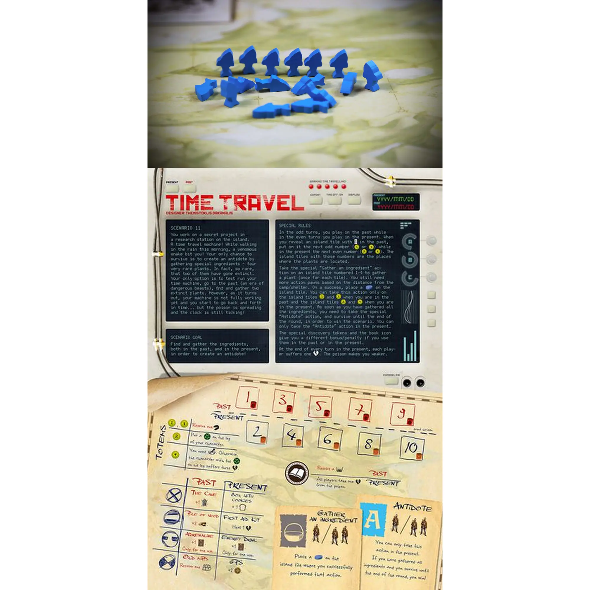 ROBINSON CRUSOE: ADVENTURE ON THE CURSED ISLAND - TIME TRAVEL SCENARIO + 4 X FISH TOKENS - Master