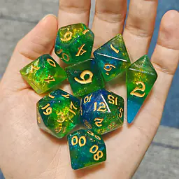 8 Piece RPG Dice Set: Eye of Newt - Master