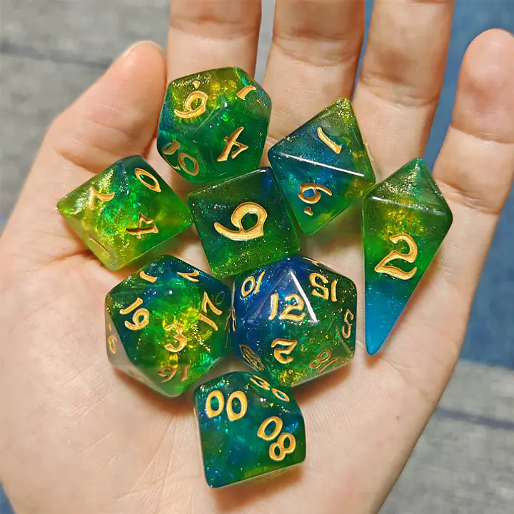 8 Piece RPG Dice Set: Eye of Newt - Master