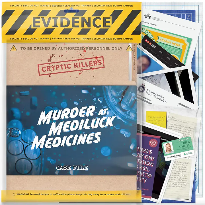 Cryptic Killers: Murder at Mediluck Medicines - Master