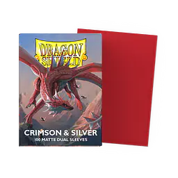 Dragon Shield Dual Matte Sleeves - Crimson & Silver (100x) - Master