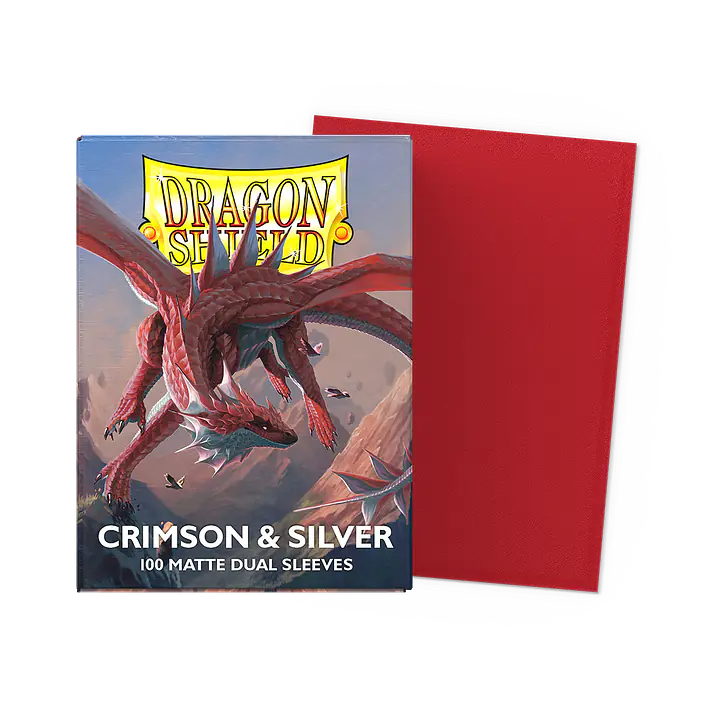 Dragon Shield Dual Matte Sleeves - Crimson & Silver (100x) - Master