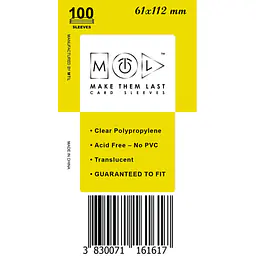 MTL 61x112mm 100pcs Soft Card Sleeves - Master