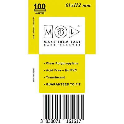 MTL 61x112mm 100pcs Soft Card Sleeves primary image