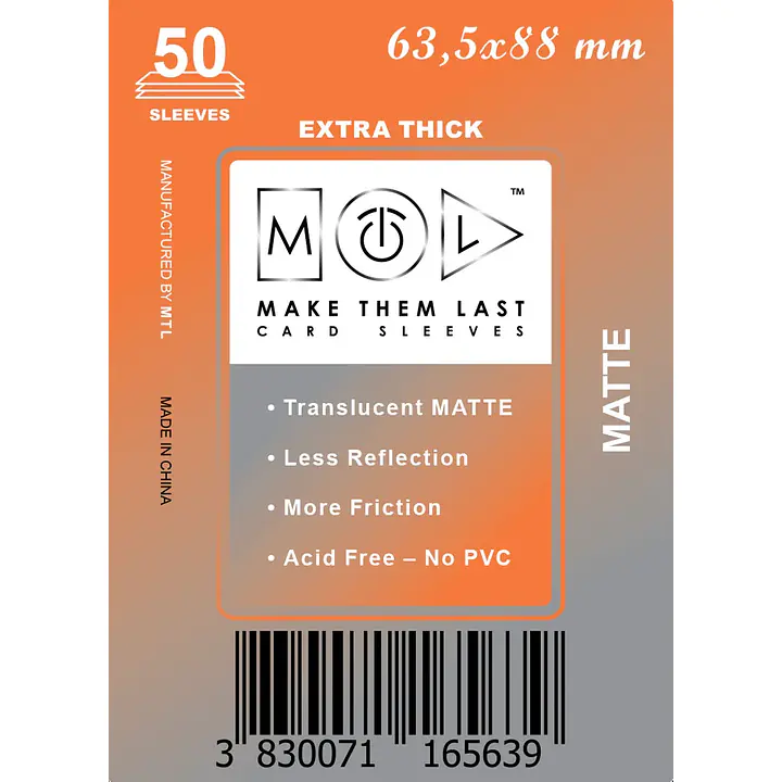MTL 63,5X88 MM 50PCS THICK MATTE CARD SLEEVES - Master