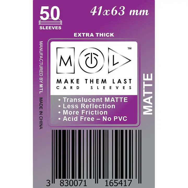 Mtl 41x63 mm 50Pcs Thick Matte Card Sleeves - Master