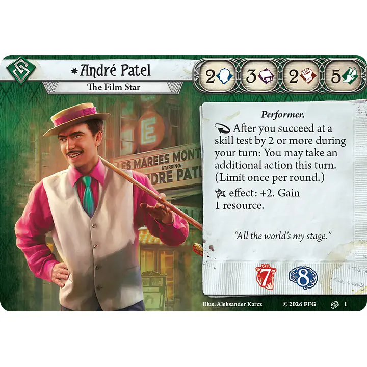 Arkham Horror: The Card Game – André Patel Investigator Deck - Master