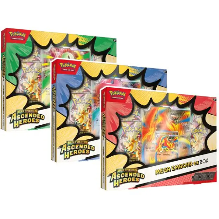 POKEMON – PKM - Mega Evolution - Ascended Heroes EX Box: Mega (set of 3) Pokemon - Master