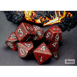 DICE CHESSEX - Speckled Silver Volcano Polyhedral (7 DICE) - Master