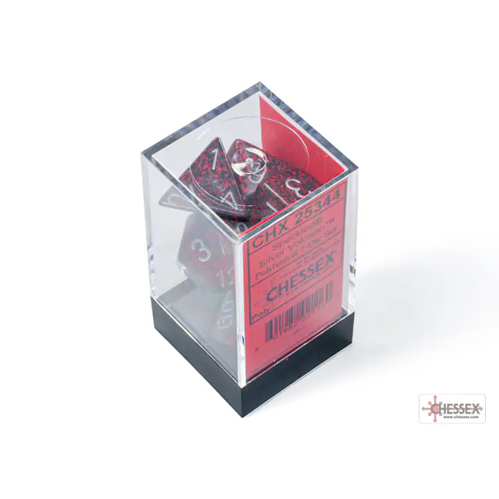 DICE CHESSEX - Speckled Silver Volcano Polyhedral (7 DICE) - Master