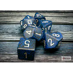 DICE CHESSEX - ROLE PLAYING DICE SET - Speckled Stealth Polyhedral (7 DICE) - Master