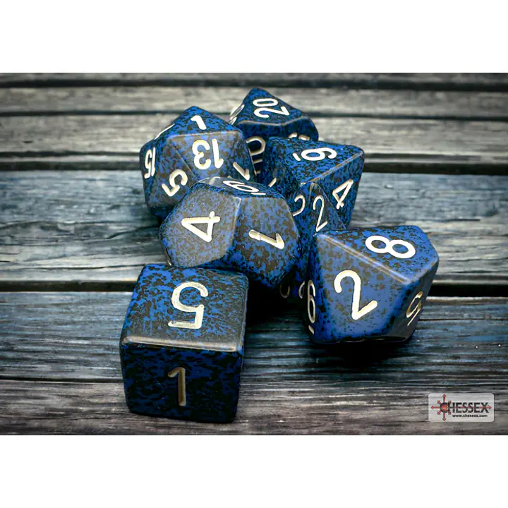 DICE CHESSEX - ROLE PLAYING DICE SET - Speckled Stealth Polyhedral (7 DICE) - Master