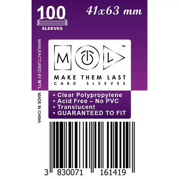 MTL OVITKI 41X63 MM 100PCS SOFT CARD SLEEVES - Master