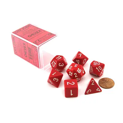 DICE CHESSEX - ROLE PLAYING DICE SET - RED (7 DICE) primary image