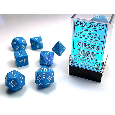 DICE CHESSEX - ROLE PLAYING DICE SET - LIGHT BLUE (7 DICE) primary image