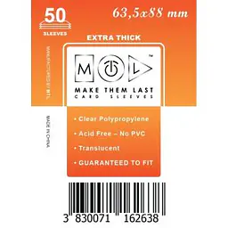 MTL OVITKI 63,5X88 MM 50PCS EXTRA THICK SLEEVES - Master