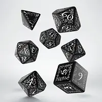 Elvish Black & white Dice Set - Master