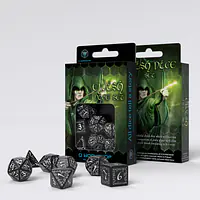 Elvish Black & white Dice Set - Master