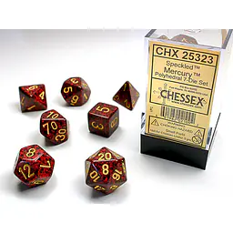 DICE CHESSEX - ROLE PLAYING DICE SET - SPECKLED MERCURY (7 DICE) - Master