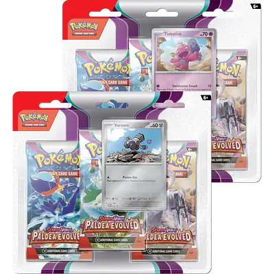 POKEMON - PKM - SCARLET AND VIOLET - PALDEA EVOLVED 3-PACK BLISTER - DOUBLE PACK primary image