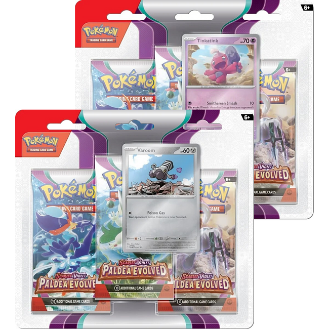 POKEMON - PKM - SCARLET AND VIOLET - PALDEA EVOLVED 3-PACK BLISTER - DOUBLE PACK