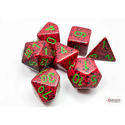 DICE CHESSEX - Speckled Strawberry Polyhedral (7 DICE) primary image