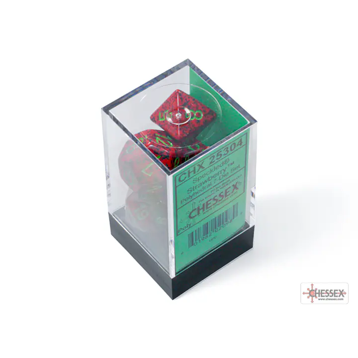 DICE CHESSEX - Speckled Strawberry Polyhedral (7 DICE) - Master