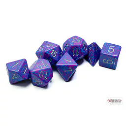 DICE CHESSEX - Speckled Silver Tetra Polyhedral (7 DICE) - Master