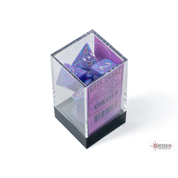 DICE CHESSEX - Speckled Silver Tetra Polyhedral (7 DICE) - Master