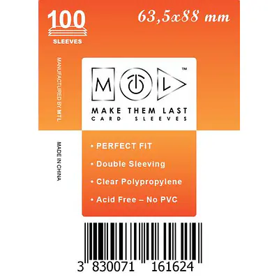 MTL 63,5X88 MM 100PCS SOFT CARD SLEEVES primary image