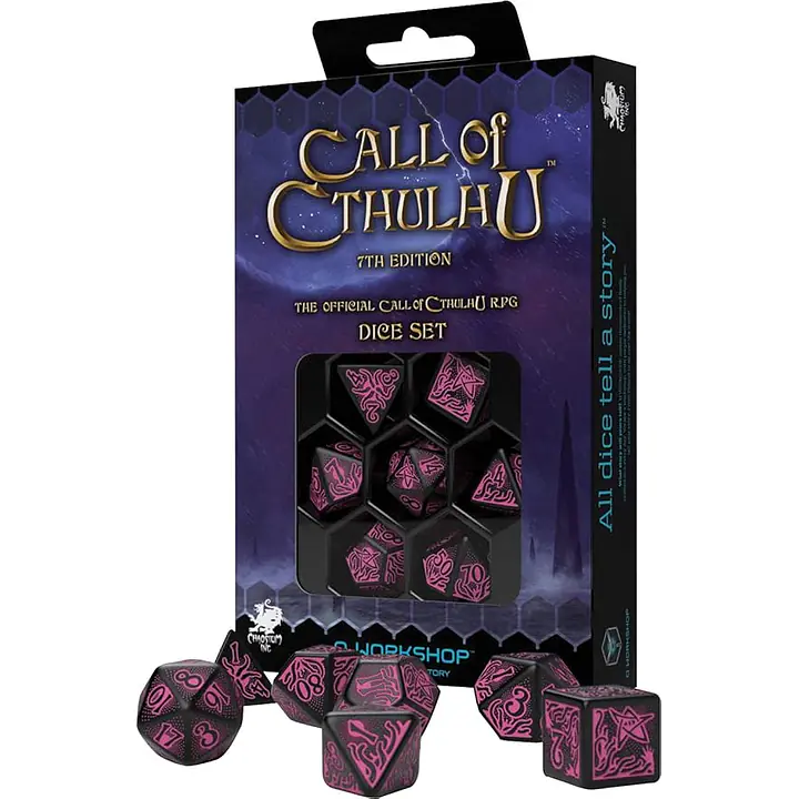 CALL OF CTHULHU – BLACK & MAGENTA DICE SET - Master