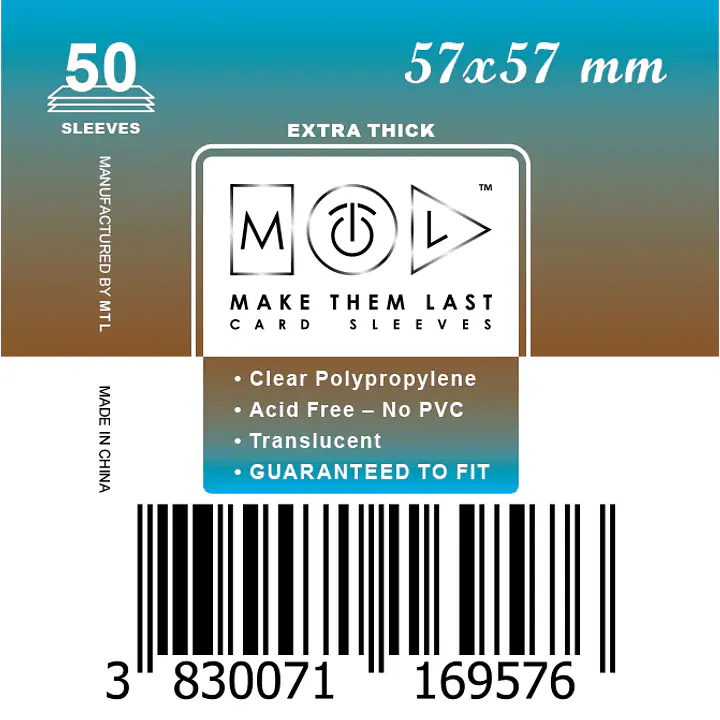 Mtl ovitki 57 x 57 mm 50Pcs Thick Card Sleeves - Master