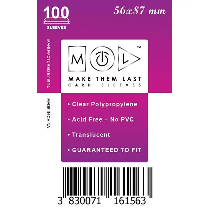 MTL OVITKI 56X87 MM 100PCS SOFT CARD SLEEVES - Master
