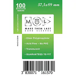 MTL OVITKI 57,5X89 MM 100PCS SOFT CARD SLEEVES - Master