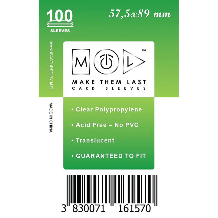 MTL OVITKI 57,5X89 MM 100PCS SOFT CARD SLEEVES - Master