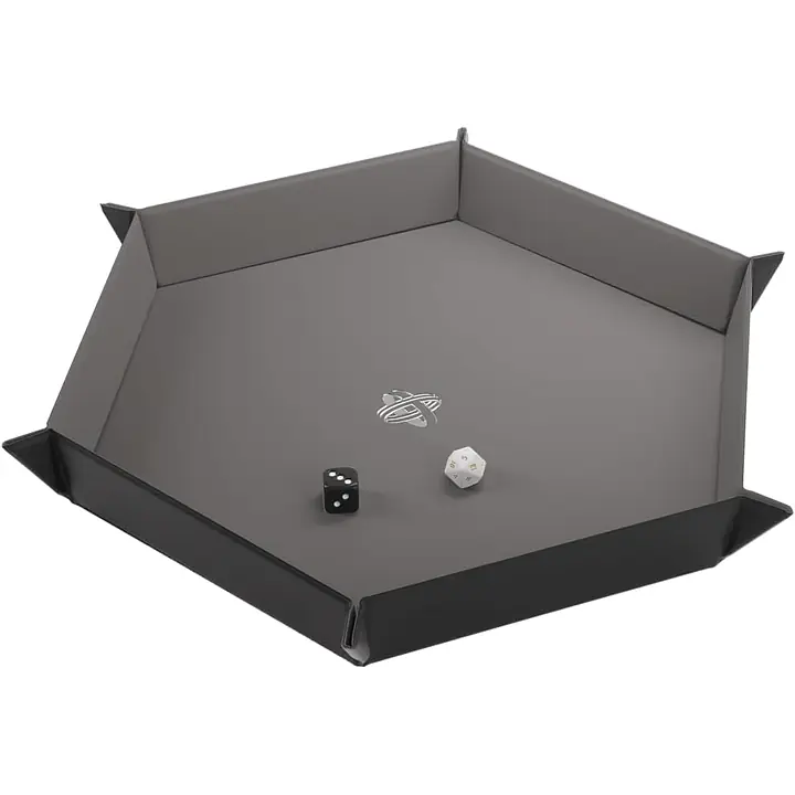 Gamegenic - Magnetic Dice Tray Hexagonal - Black/Gray - Master