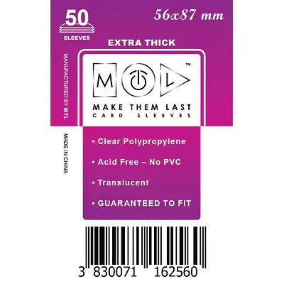 Mtl ovitki 56X87 mm 50Pcs Thick Card Sleeves primary image