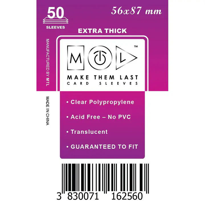 Mtl ovitki 56X87 mm 50Pcs Thick Card Sleeves - Master