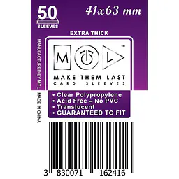 Mtl ovitki 41x63 mm 50Pcs Thick Card Sleeves - Master