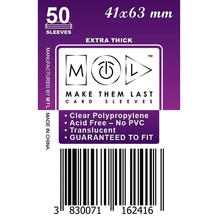 Mtl ovitki 41x63 mm 50Pcs Thick Card Sleeves - Master