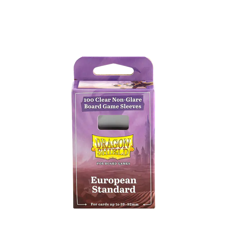  Dragon Shield - Board Games Sleeves Clear/Non-Glare: 59x92mm (European Standard) -  100 Sleeves - Master