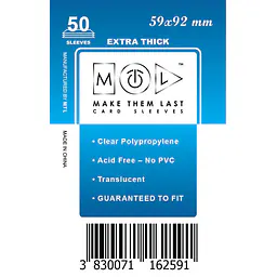 MTL OVITKI 59X92 MM 50PCS EXTRA THICK SLEEVES - Master