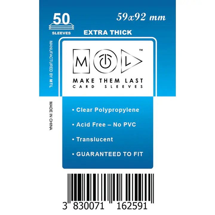 MTL OVITKI 59X92 MM 50PCS EXTRA THICK SLEEVES - Master