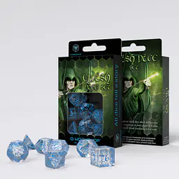 Elvish Translucent & blue Dice Set - Master
